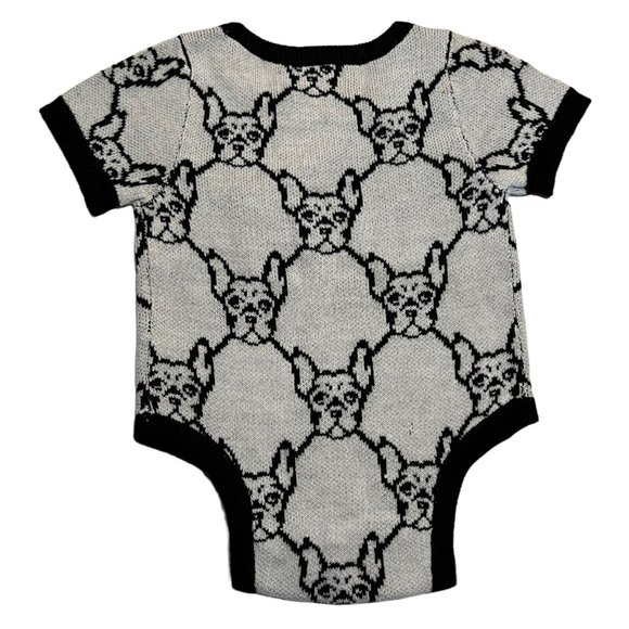 NWT NY & C KAAVI JAMES Baby One Piece Sz 12-18M Black Gray Short Sleeve - Picture 2 of 5